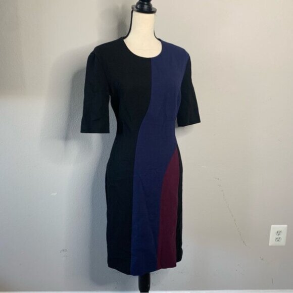 Hugo Boss Colorblock Knee Length Sheath Dress - Picture 5 of 15